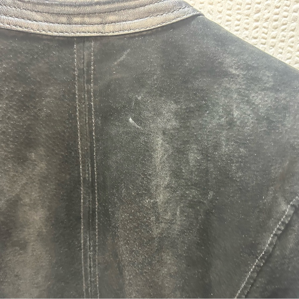 Mango Miranda Black Leather Moto Bomber Jacket Cropped Zip Up Women’s Size S - Picture 15 of 16